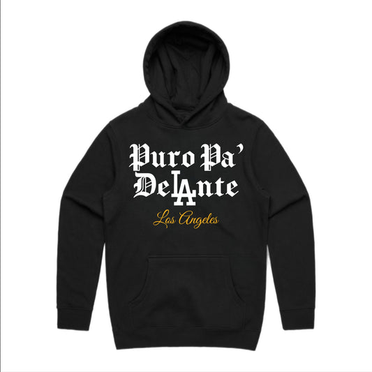 A. PURO PA’ DELANTE BLACK HEAVYWEIGHT HOODIE