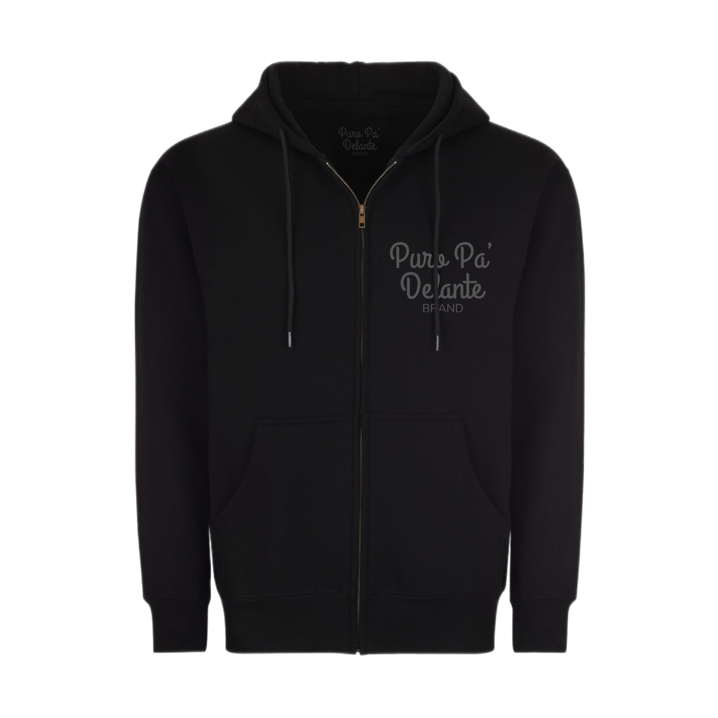 LOGO PURO PA' DELANTE ZIPUP BLACK COLORED HOODIE