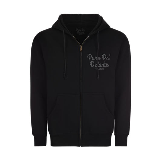 LOGO PURO PA' DELANTE ZIPUP BLACK COLORED HOODIE