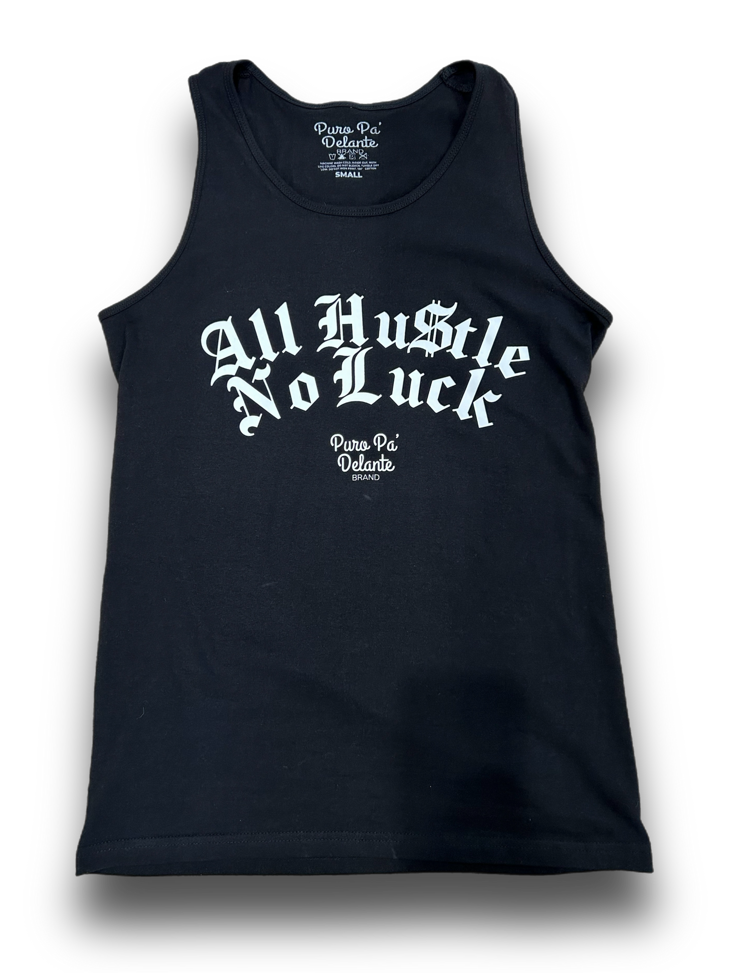 TANK TOP ALL HUSTLE NO LUCK BLACK