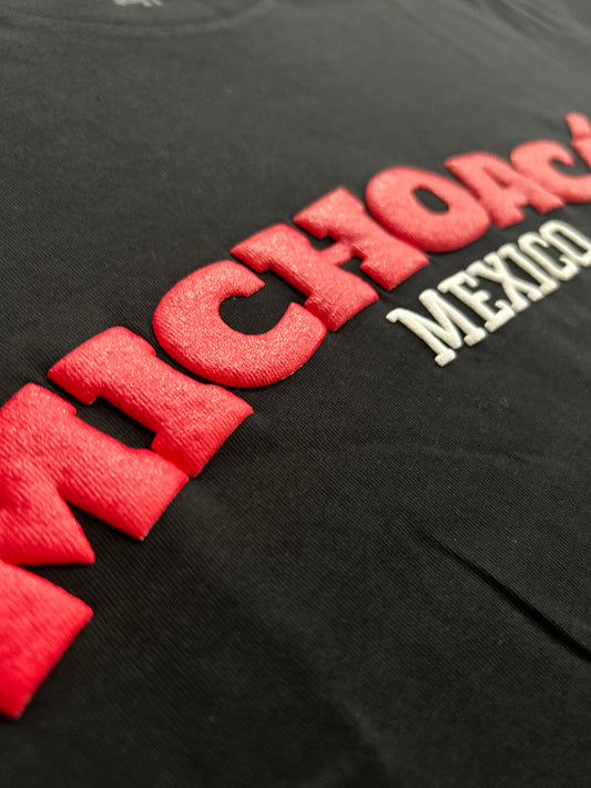 RED PUFF MICHOACÁN BLACK TSHIRT