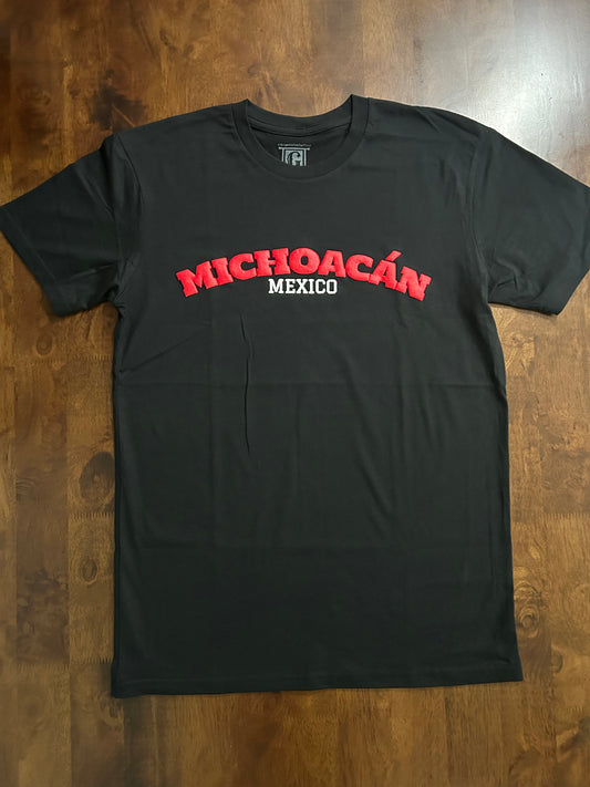 RED PUFF MICHOACÁN BLACK TSHIRT